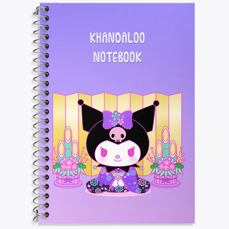 دفتر زبان 50 برگ خندالو مدل دو خط طرح کرومی (Kuromi) کد N8992