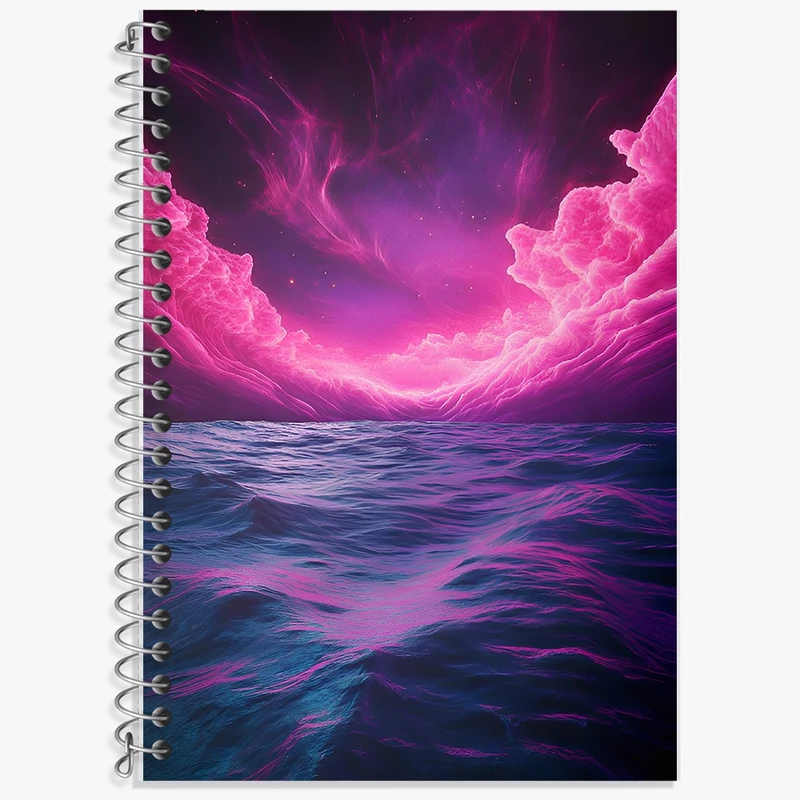 دفتر زبان 50 برگ خندالو مدل سه خط طرح دریا کد F12107