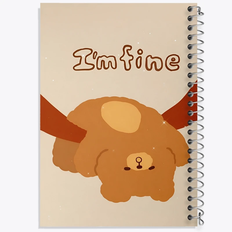 دفتر ژورنال نویسی 50 برگ خندالو مدل نقطه ای طرح خرس بامزه خسته کد N9444