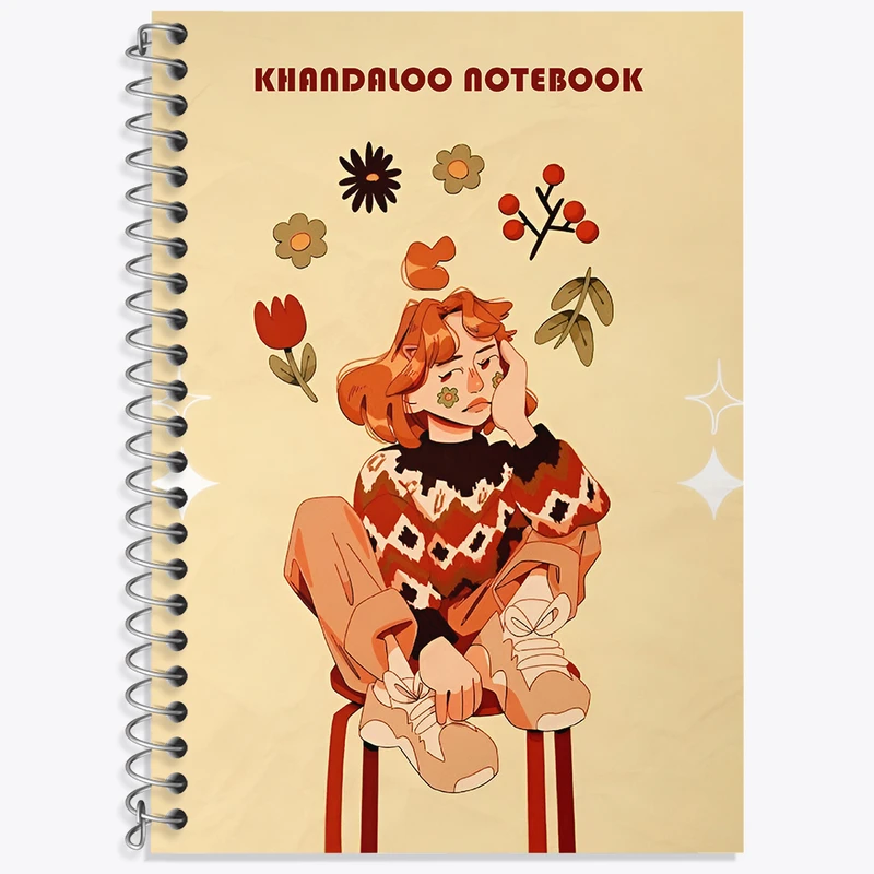 دفتر زبان 50 برگ خندالو مدل دو خط طرح دخترانه کد N6277