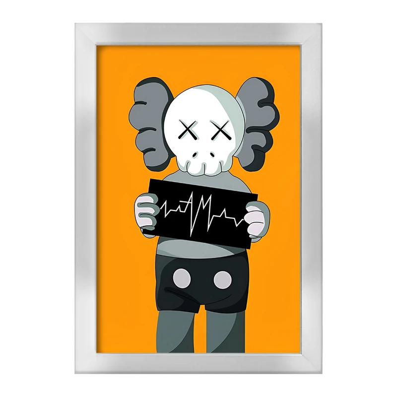 تابلو خندالو طرح عروسک کاز (kaws) کد F3997