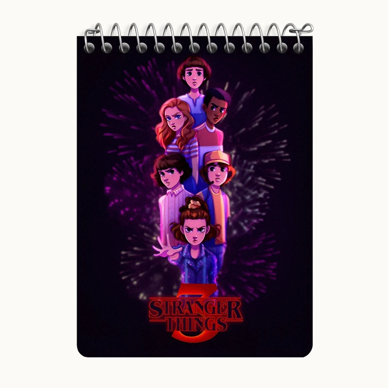 دفتر یادداشت 50 برگ خندالو طرح استرنجر تینگز (Stranger Things) کد N8295