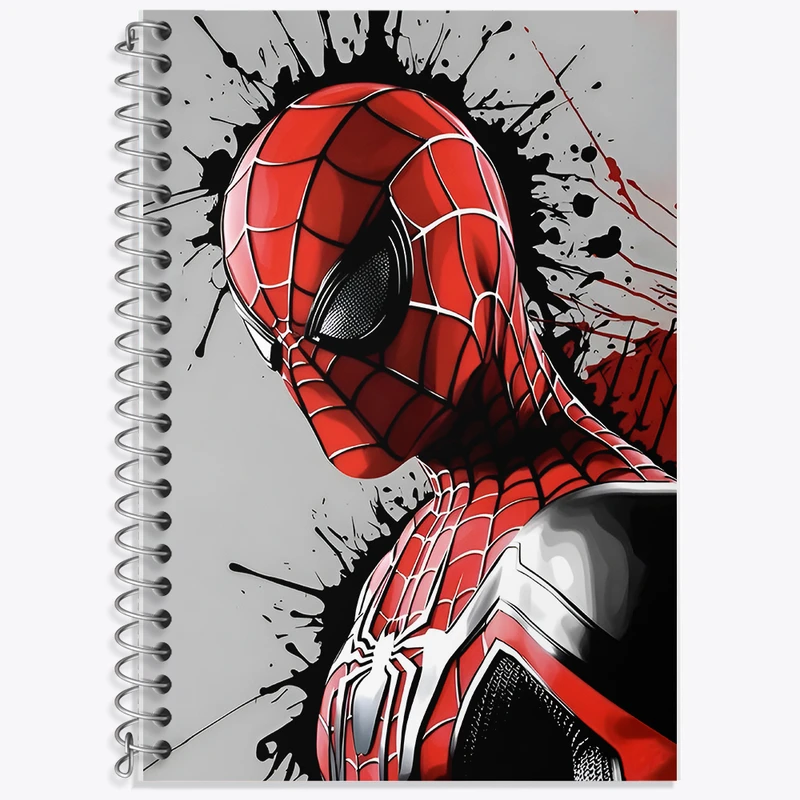 دفتر زبان 50 برگ خندالو مدل دو خط طرح مرد عنکبوتی کد F9797