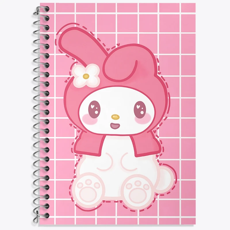 دفتر زبان 50 برگ خندالو مدل سه خط طرح کرومی (Kuromi) کد N7800