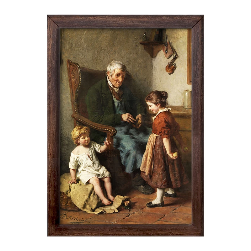 تابلو خندالو طرح نقاشی با پدربزرگ اثر فلیکس شلزینگر کد F12301