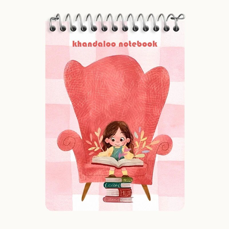 دفتر یادداشت 50 برگ خندالو طرح دختر کتابخوان کد N6165