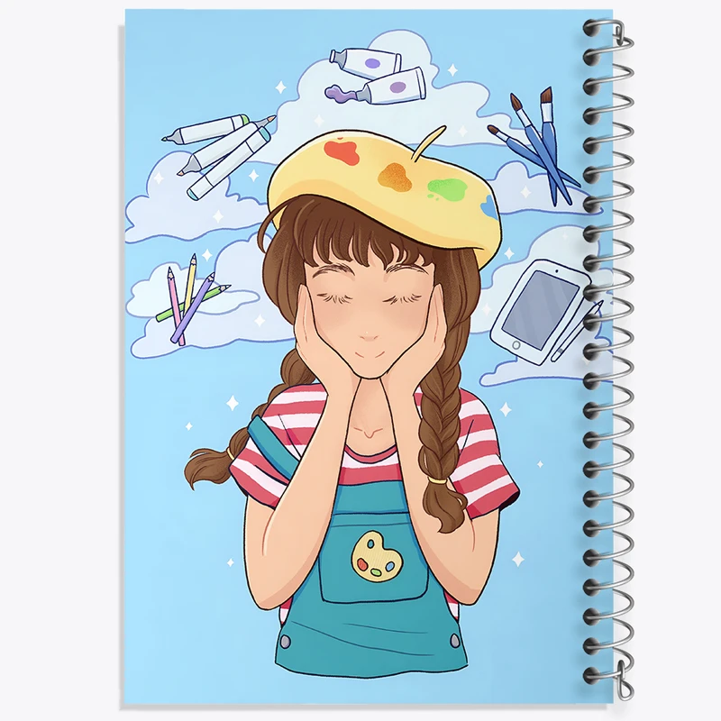 دفتر مشق 50 برگ خندالو طرح دخترانه فانتزی کد N8228