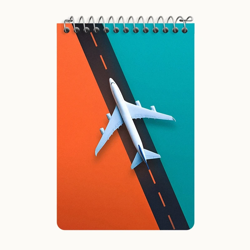 دفتر یادداشت 50 برگ خندالو طرح هواپیما کد F10620
