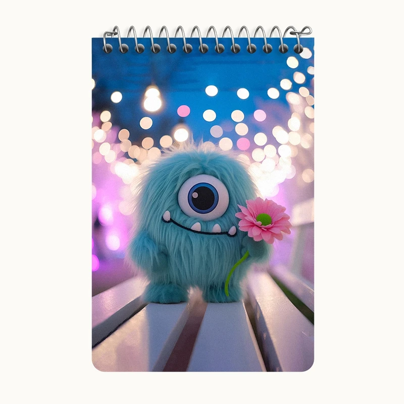 دفتر یادداشت 50 برگ خندالو طرح هیولای کیوت کد F6294