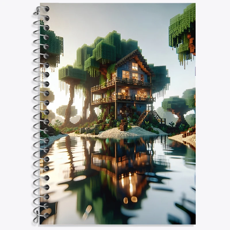 دفتر زبان دوخط 50 برگ خندالو طرح ماینکرافت (Minecraft) کد F3520