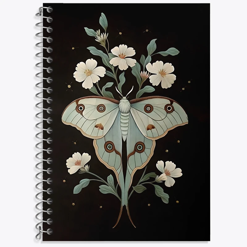 دفتر نت موسیقی 50 برگ خندالو طرح شاپرک و گل کد F3650