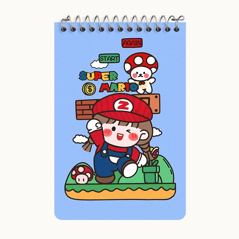 دفتر یادداشت 50 برگ خندالو طرح رورو جامپ سوپرماریو (Roro Jump) کد F6877