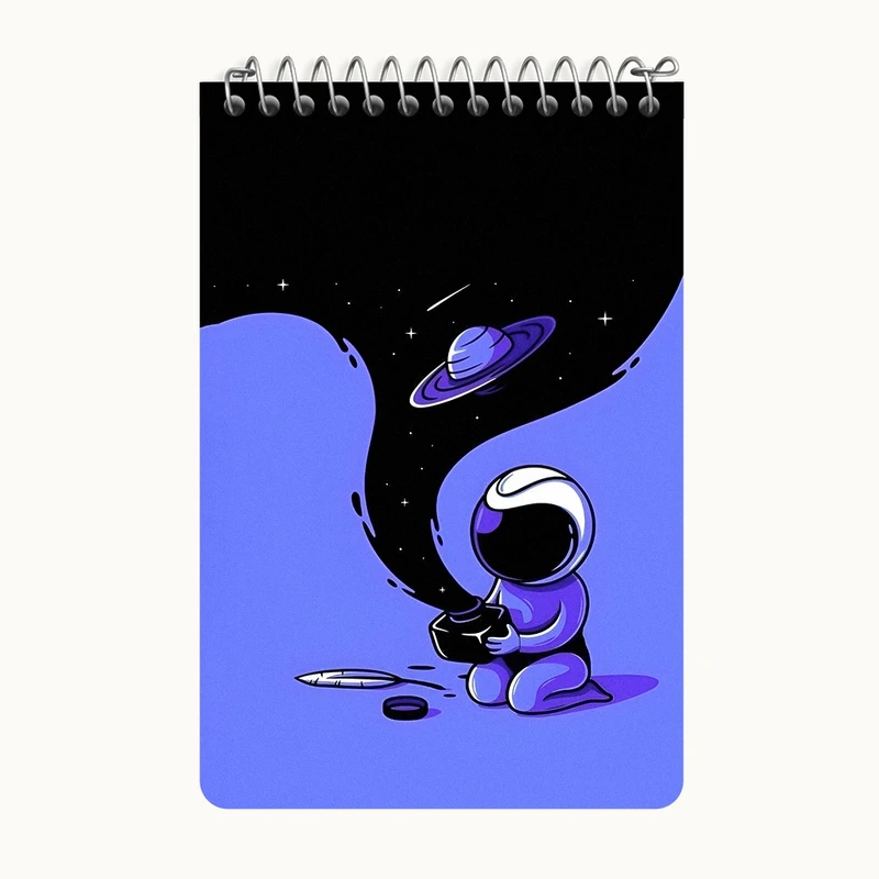 دفتر یادداشت 50 برگ خندالو طرح فضانورد کد F3392