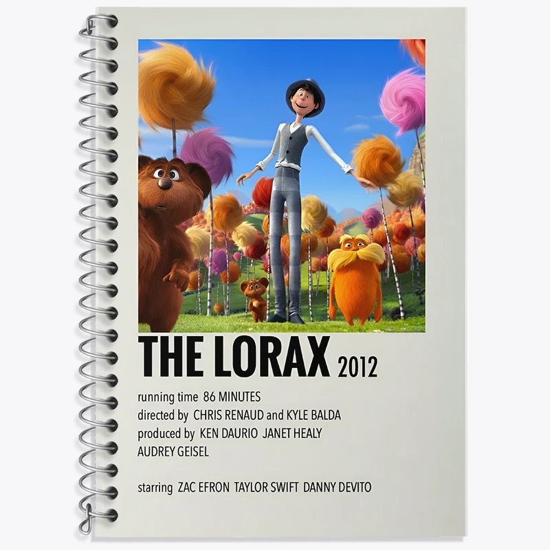 دفتر زبان 50 برگ خندالو مدل سه خط طرح لوراکس (The Lorax) کد F13260
