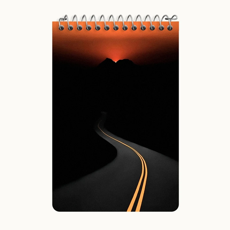 دفتر یادداشت 50 برگ خندالو طرح جاده بی انتها کد F5240