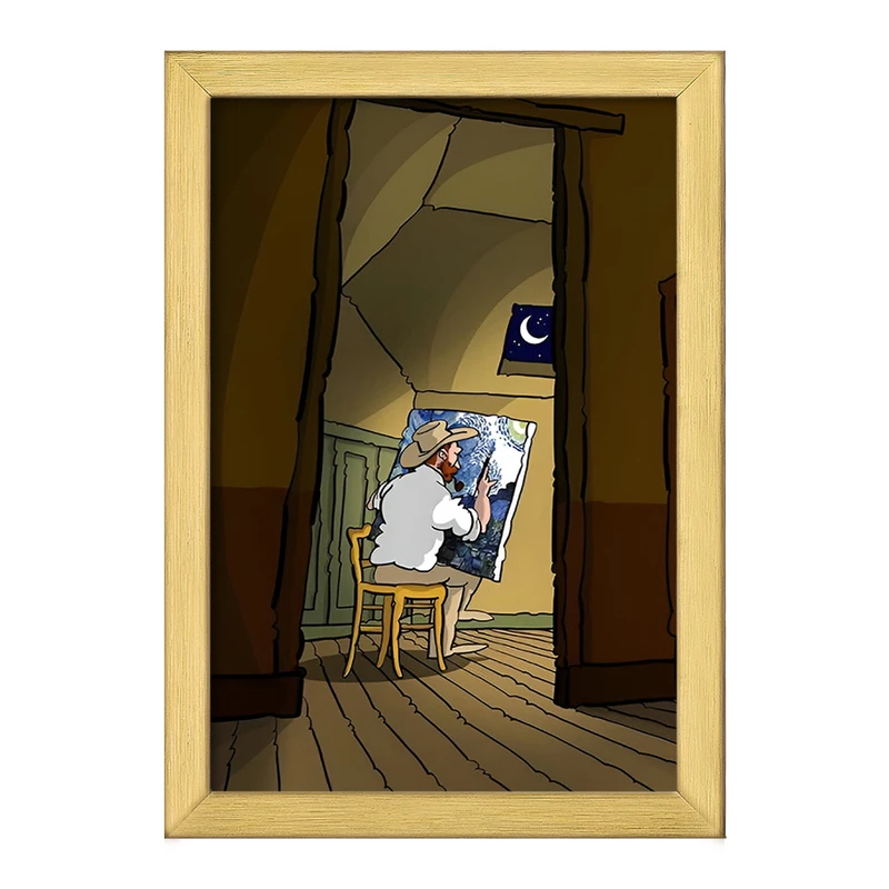 تابلو خندالو طرح ونسان ونگوگ کد F8796