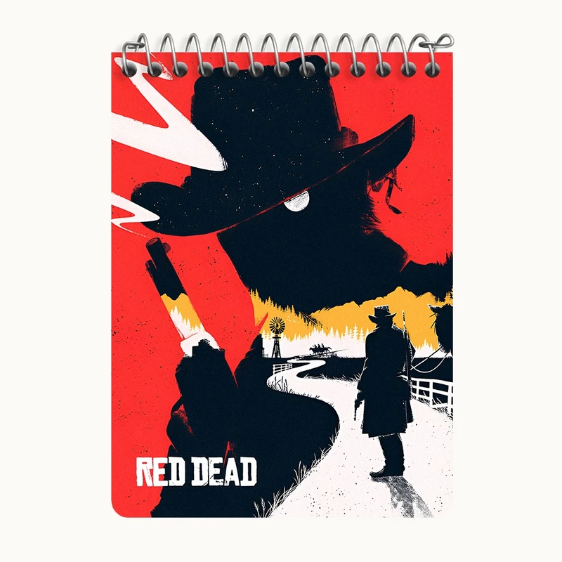 دفتر یادداشت 50 برگ خندالو طرح رد دد (Red Dead) کد N9345