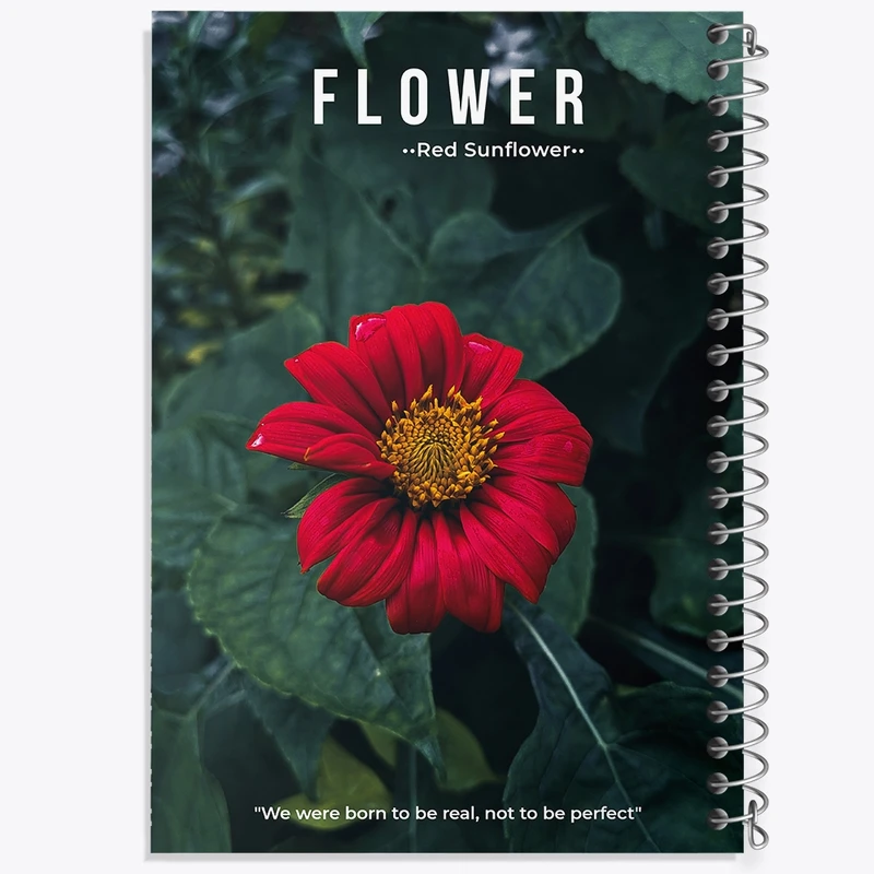 دفتر ژورنال نویسی 50 برگ خندالو مدل نقطه ای طرح گل قرمز کد F10794