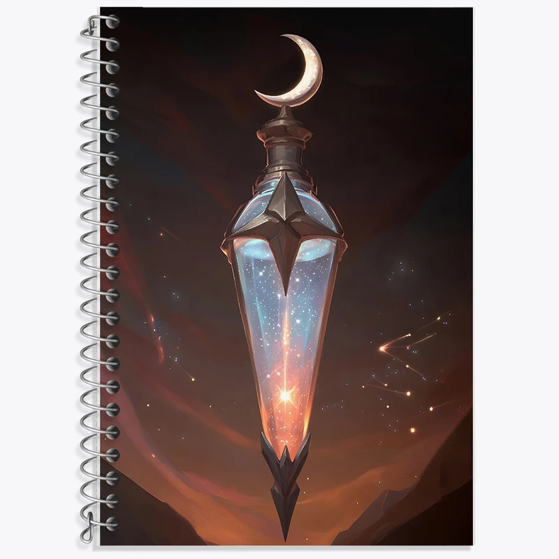 دفتر نت موسیقی 50 برگ خندالو طرح بطری اکسیر اسپیرال منشوری کد F10773