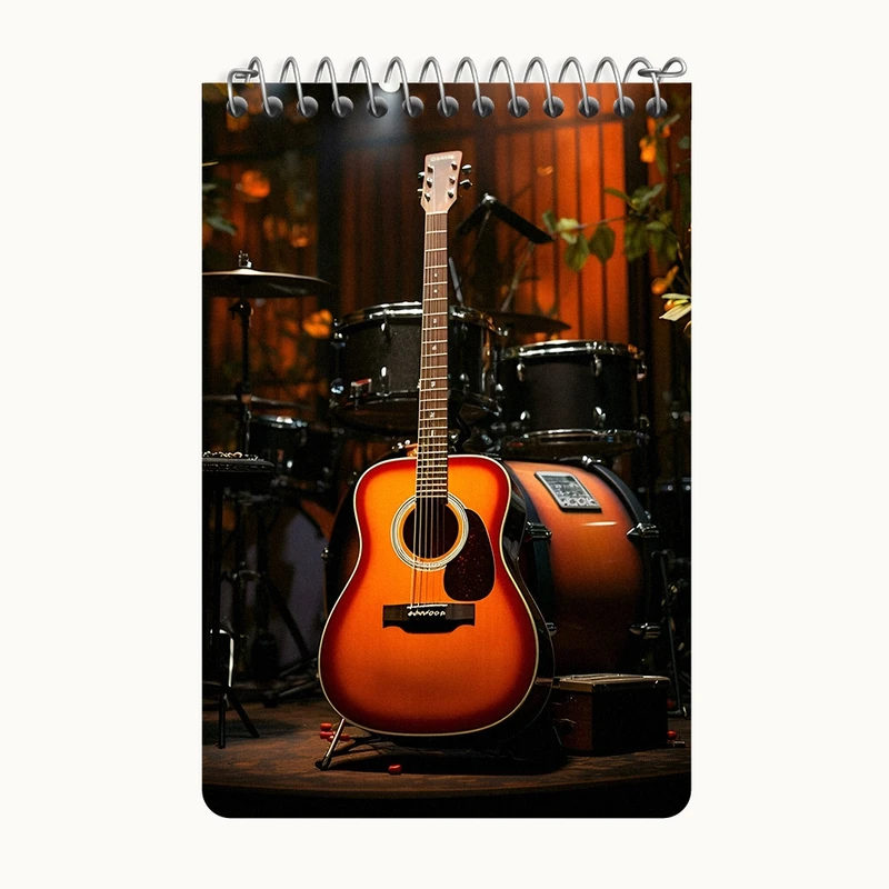 دفتر یادداشت 50 برگ خندالو طرح گیتار کد F4301