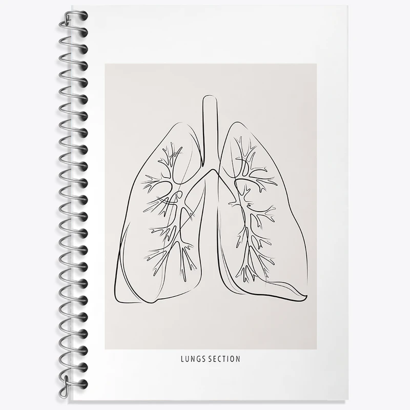 دفتر نت موسیقی 50 برگ خندالو طرح آناتومی ریه ها (Lungs Anatomy) کد F13899