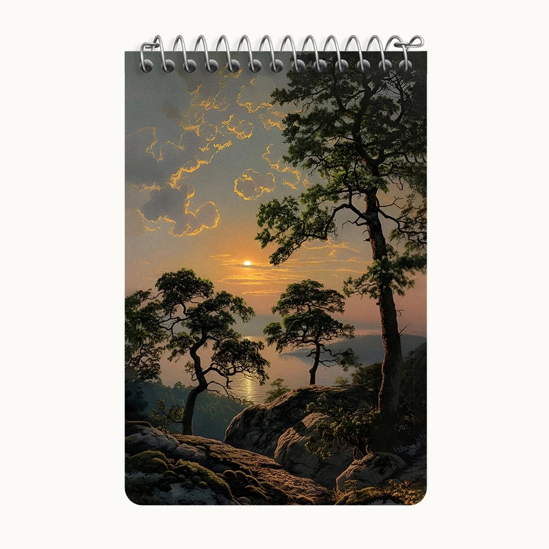 دفتر یادداشت 50 برگ خندالو طرح منظره طبیعت کد F6567