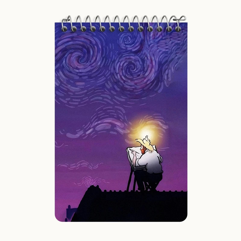 دفتر یادداشت 50 برگ خندالو طرح ونسان ونگوگ کد F5070