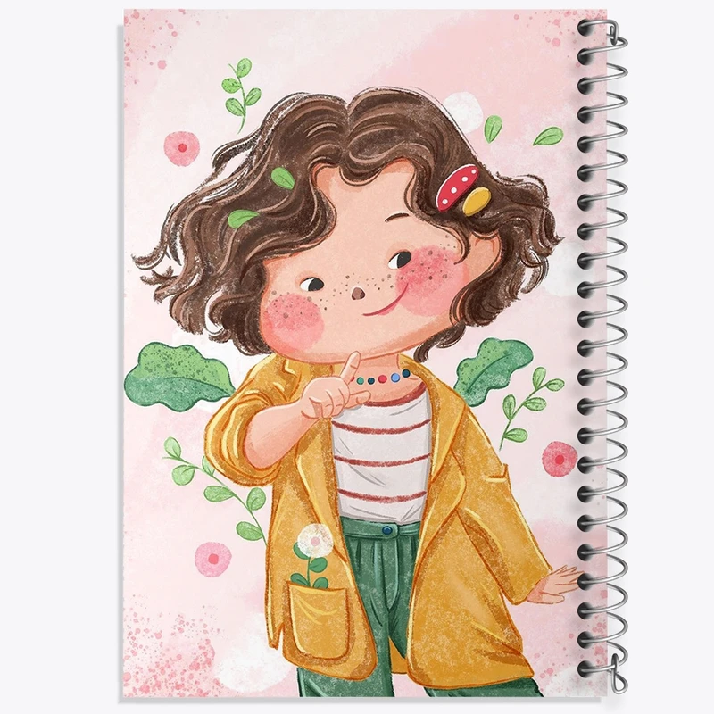 دفتر طراحی 50 برگ خندالو طرح دخترانه فانتزی کد 25740