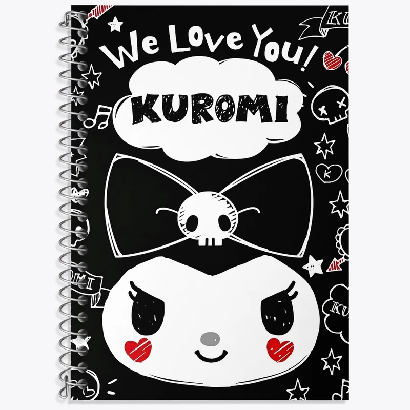 دفتر زبان 50 برگ خندالو مدل سه خط طرح کرومی (Kuromi) کد N9062