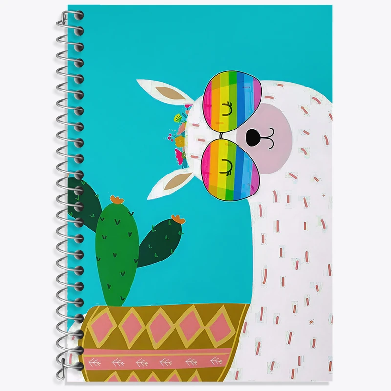 دفتر زبان دوخط 50 برگ خندالو طرح لاما بامزه کد N6835