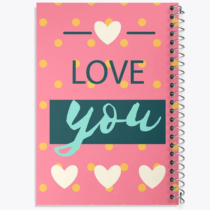 دفتر طراحی 50 برگ خندالو طرح Love You کد N123