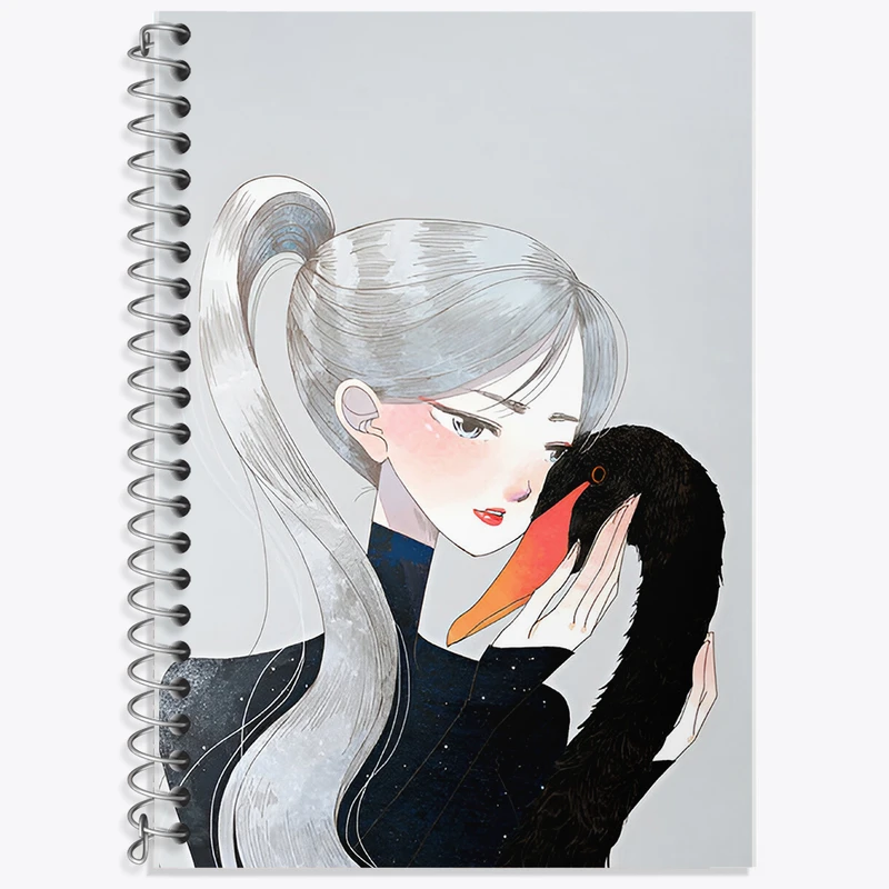 دفتر زبان دوخط 50 برگ خندالو طرح دختر و قوی سیاه کد F9201