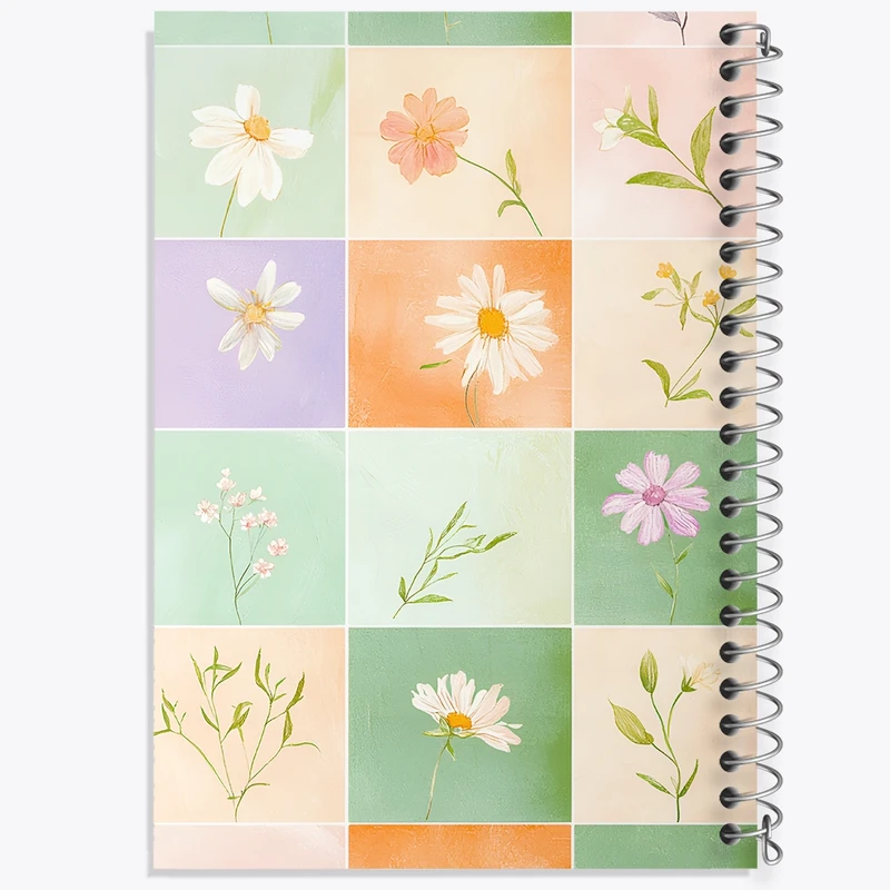 دفتر شطرنجی 50 برگ خندالو طرح گل گلی کد N7351