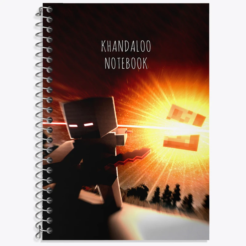 دفتر زبان دوخط 50 برگ خندالو طرح بازی ماینکرافت (Minecraft) کد N8763