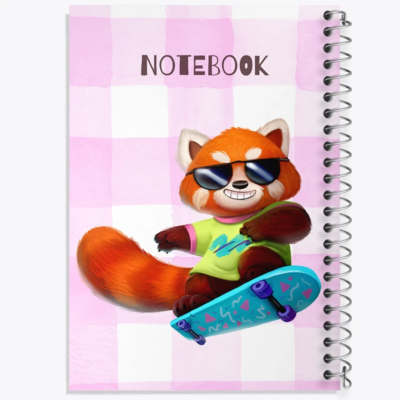 دفتر نقاشی 50 برگ خندالو طرح راکون اسکیت سوار کد N6537