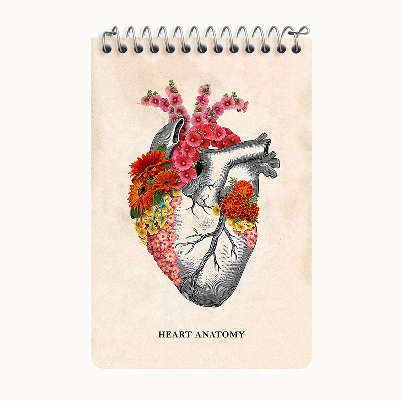 دفتر یادداشت 50 برگ خندالو طرح آناتومی قلب (Heart Anatomy) کد F14024