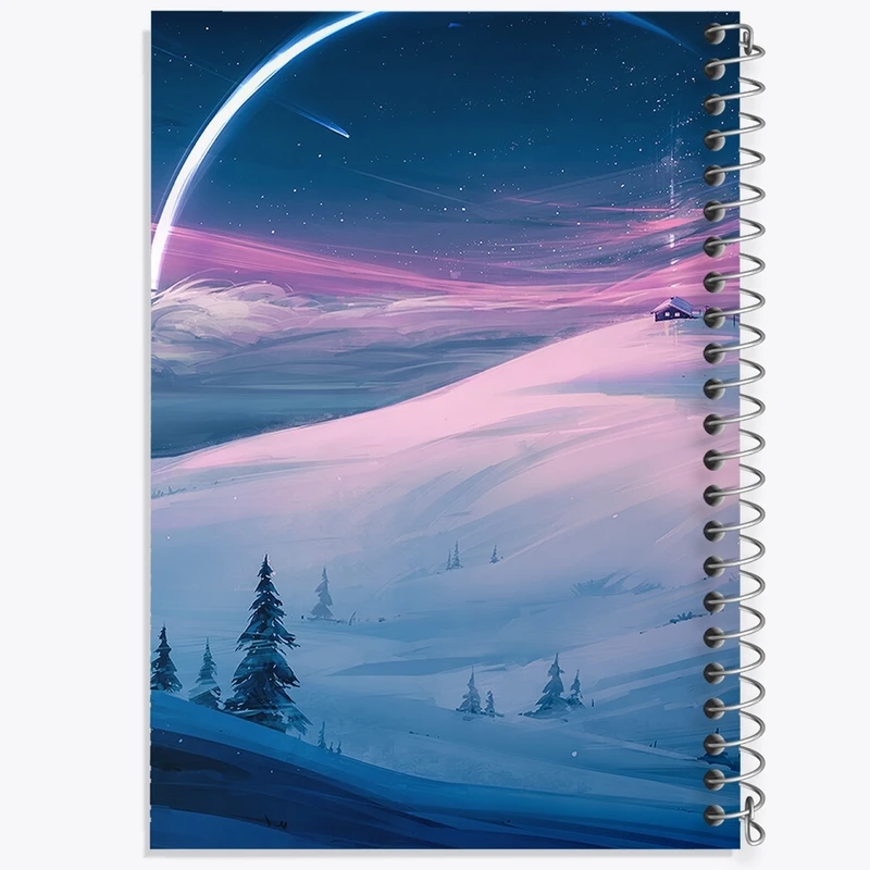 دفتر طراحی 50 برگ خندالو طرح منظره برفی کد F343