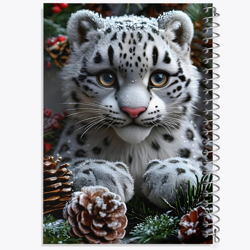 دفتر مشق 50 برگ خندالو طرح پلنگ سفید کد F8519