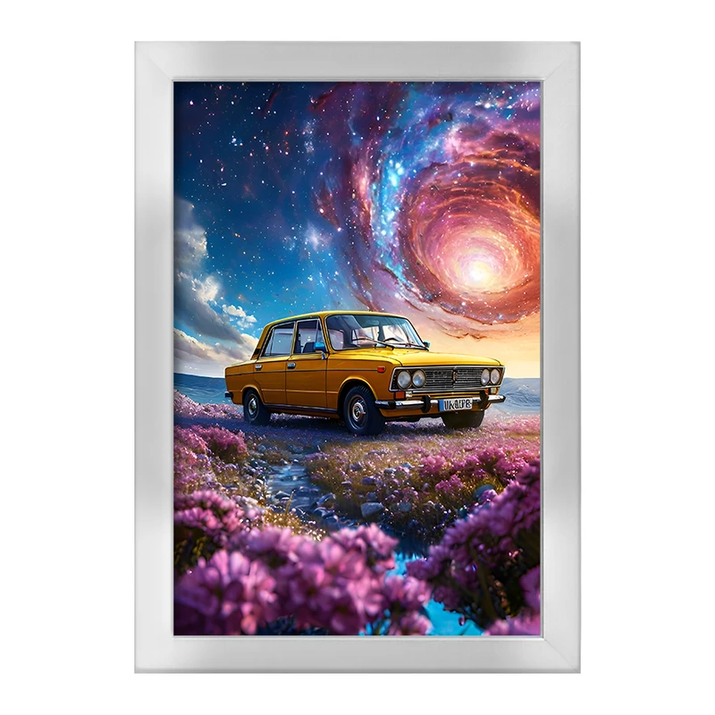 تابلو خندالو طرح ماشین و کهکشان کد F11520