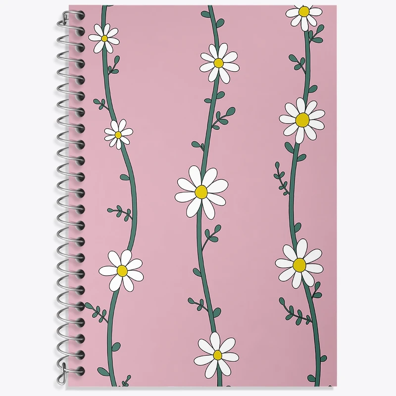 دفتر زبان 50 برگ خندالو مدل سه خط طرح گل گلی کد N6823