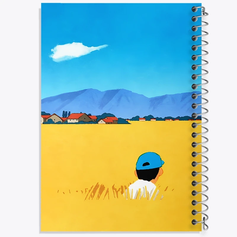 دفتر طراحی 50 برگ خندالو طرح پسر و گندم زار کد F8814