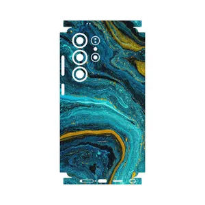 MAHOOT Turquoise marblewith golden streaks-FullSkin Cover Sticker for Samsung Galaxy S25 Ultra