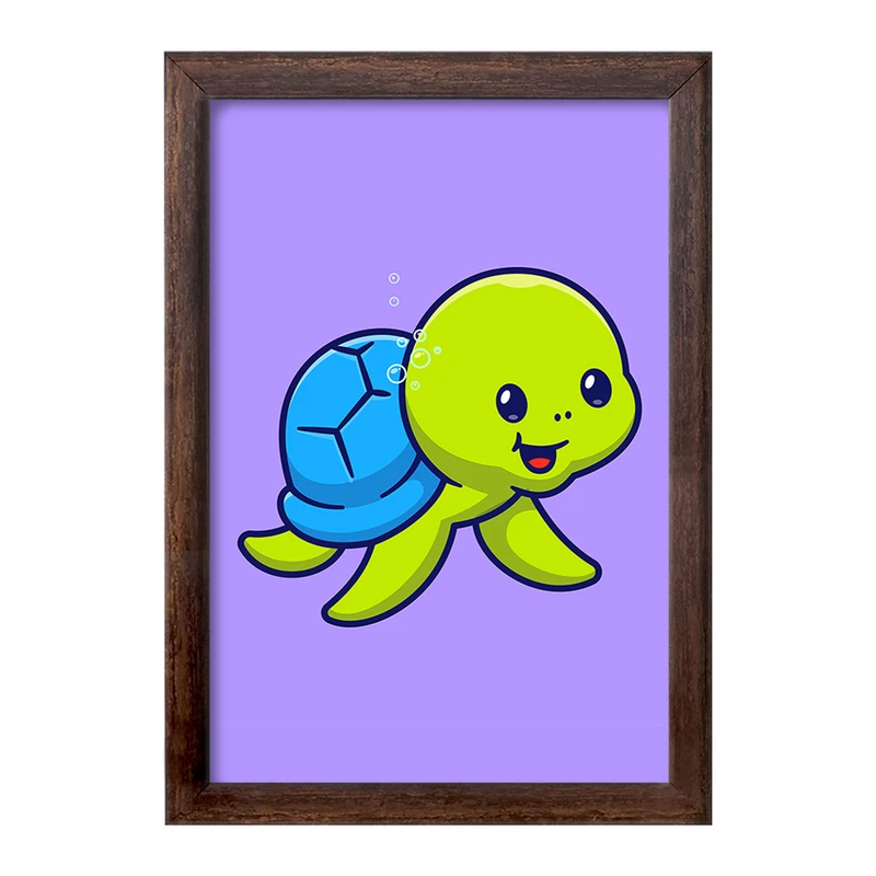 تابلو خندالو طرح حیوانات بامزه لاکپشت کد 29692