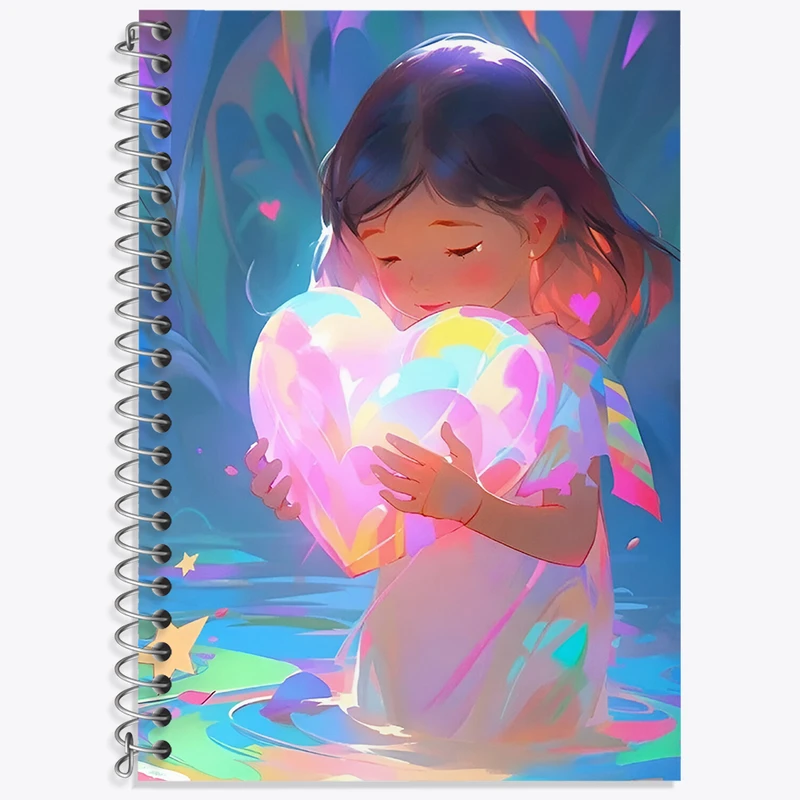 دفتر زبان 50 برگ خندالو مدل دو خط طرح دخترانه کیوت کد N7363