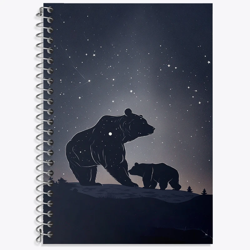 دفتر زبان 50 برگ خندالو مدل سه خط طرح خرس و شب کد F2980