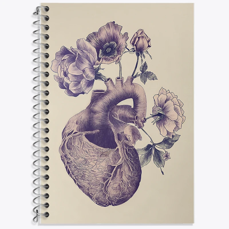 دفتر زبان 50 برگ خندالو مدل سه خط طرح قلب (Heart) کد F14049