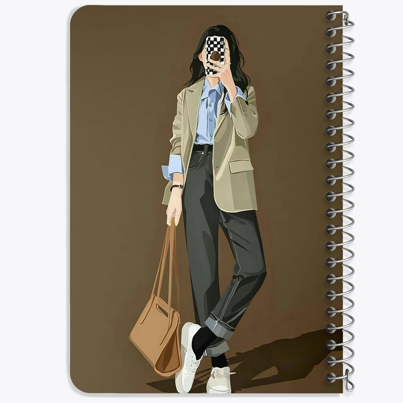 دفتر یادداشت 50 برگ خندالو طرح دخترانه مینیمال کد F3246