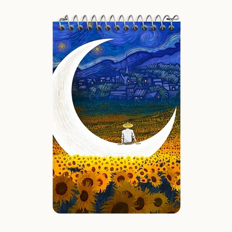 دفتر یادداشت 50 برگ خندالو طرح شب پر ستاره کد F5065