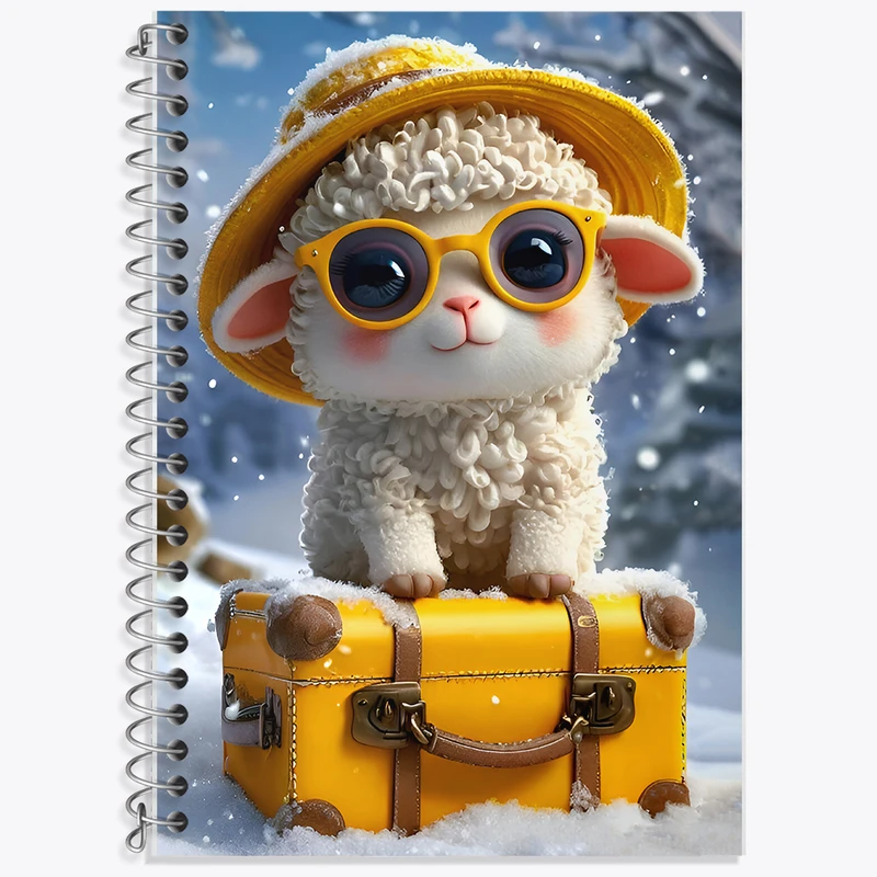 دفتر زبان دوخط 50 برگ خندالو طرح گوسفند بامزه کد F9900