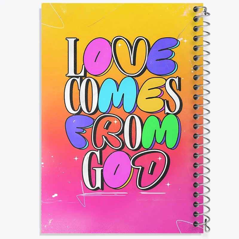 دفتر طراحی 50 برگ خندالو طرح Love Comes From God کد F4945